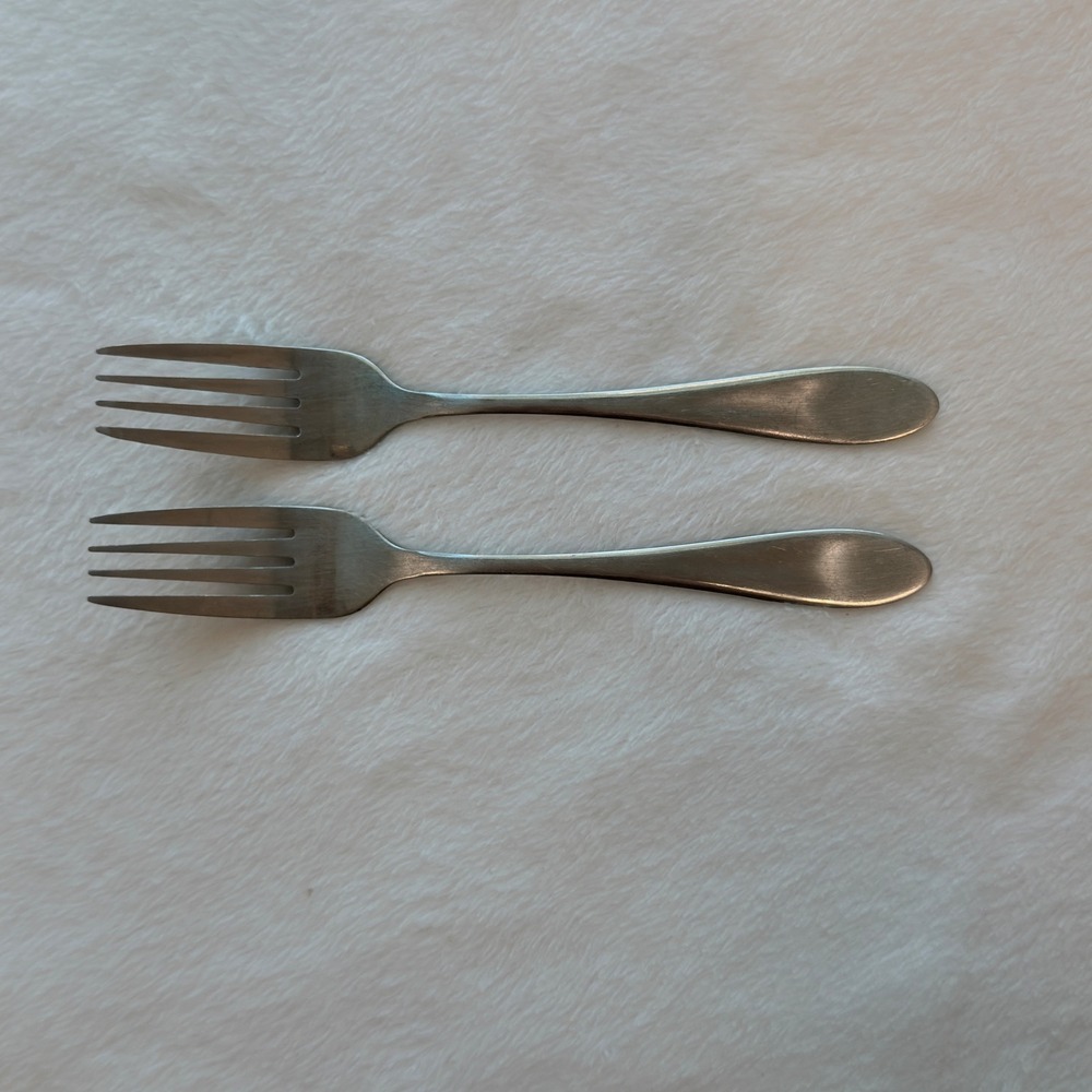 Gibson Salad Forks Set of 2 Silver Excellent Stainless Steel 6.25in Flatware